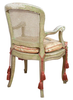 Lot 183 - Set of Four Louis XV Style Painted Fauteuils...