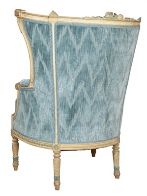 Lot 179 - Louis XVI Style Painted Wing Armchair The...