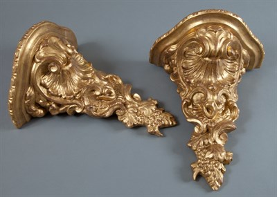 Lot 158 - Pair of Louis XV Style Giltwood Wall Brackets...
