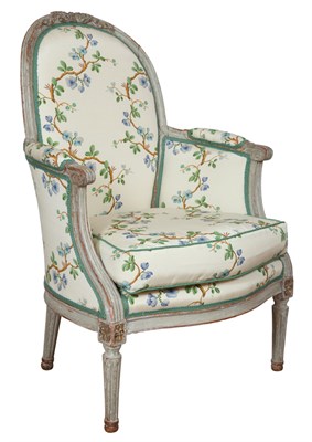 Lot 138 - Louis XVI Painted Bergère en Cabriolet The...