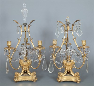 Lot 187 - Pair of Louis XVI Style Gilt-Metal and Cut...