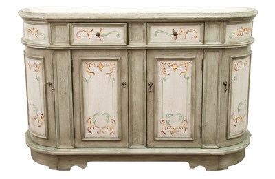 Lot 154 - Continental Painted Side Cabinet Of D-shaped...