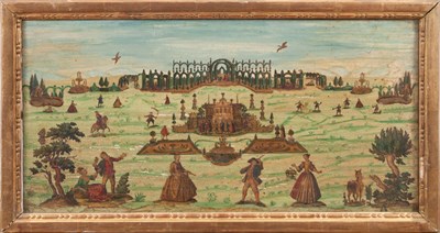 Lot 151 - Two Pairs of Italian Lacca Povera Panels 18th...