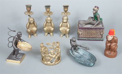 Lot 157 - Miscellaneous Group of Monkey-Form Articles...