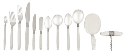 Lot 188 - Danish Sterling Silver Thread Pattern Flatware...