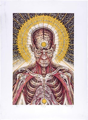 Lot 177 - Alex Grey PRAYING Color screenprint, signed...