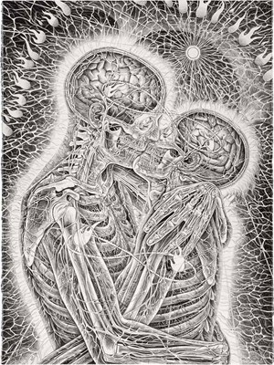 Lot 176 - Alex Grey (b. 1953) KISSING Screenprint, 1983,...