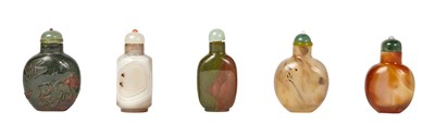 Lot 276 - Group of Four Chinese Agate Snuff Bottles 20th...