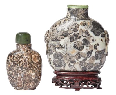 Lot 279 - Two Chinese Puddingstone Snuff Bottles 19th...