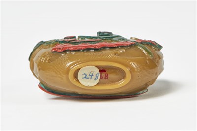 Lot 304 - Chinese Green and Red Overlay Glass Snuff...