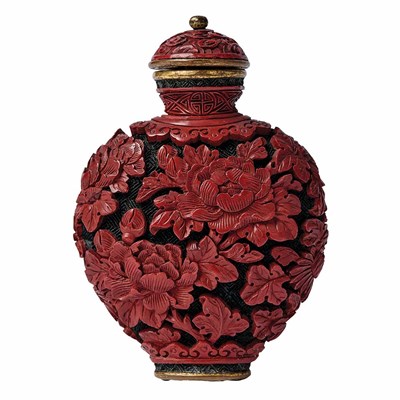Lot 292 - Chinese Cinnabar Lacquer Snuff Bottle Qing...