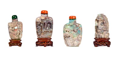 Lot 231 - Group of Four Chinese Opal Snuff Bottles...
