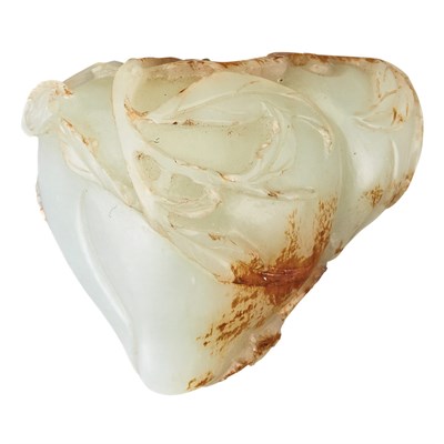 Lot 225 - Chinese Pale Celadon Jade Peach-Form Snuff...