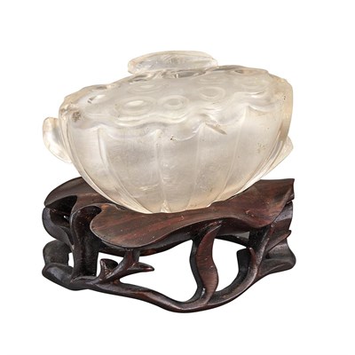 Lot 84 - Chinese Rock Crystal Lotus Water Dropper...