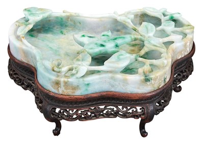 Lot 77 - Chinese Jadeite Brushwasher The freeform shape...
