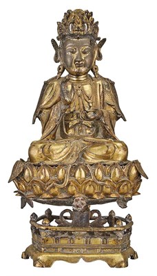 Lot 79 - Chinese Gilt-Bronze Buddha Ming Dynasty Seated...