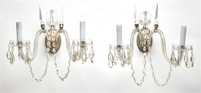 Lot 247 - Pair of George III Style Molded and Cut Glass...