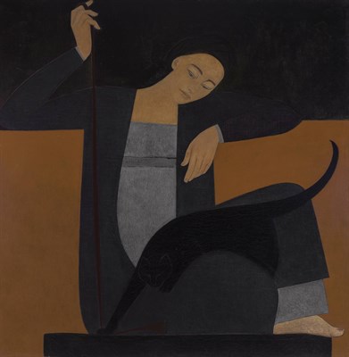 Lot 125 - Will Barnet American, 1911-2012 Woman, Cat and...