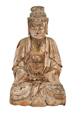 Lot 121 - Two Chinese Gilt and Lacquered Wood Buddhas...
