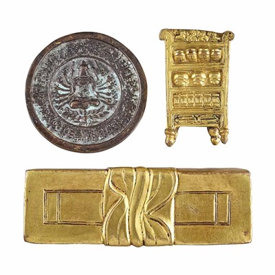 Lot 46 - Two Sino Tibetan Gilt-Bronze Items 18th...
