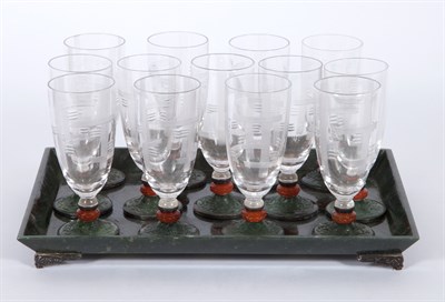 Lot 551 - Chinese Jade Tray; Together with Thirteen...