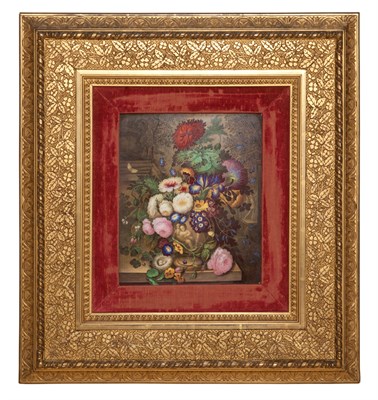 Lot 458 - Continental Painted Porcelain Plaque Depicting...