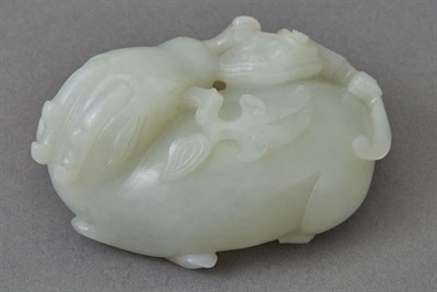 Lot 193 - Chinese White Jade Ram Qing Dynasty Carved in...