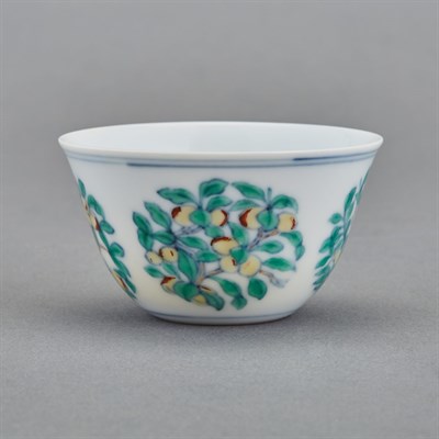 Lot 160 - Chinese Doucai Glazed Porcelain Cup 18th...