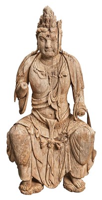 Lot 68 - Chinese Wood Figure of Guanyin Ming Dynasty...