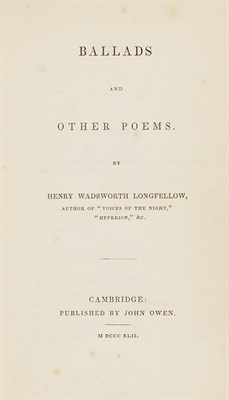 Lot 401 - LONGFELLOW, HENRY WADSWORTH Ballads and Other...