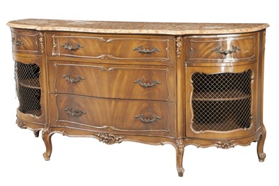 Lot 110 - Provincial Louis XV Style Marble Top Mahogany...