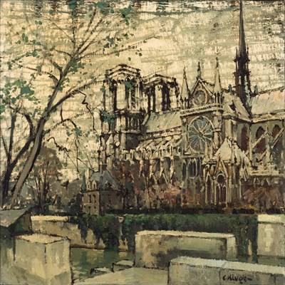 Lot 55 - Constantin Kluge French, 1912-2003 Notre-Dame...