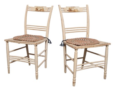 Lot 305 - Pair of Federal Cream Painted and Gilt...