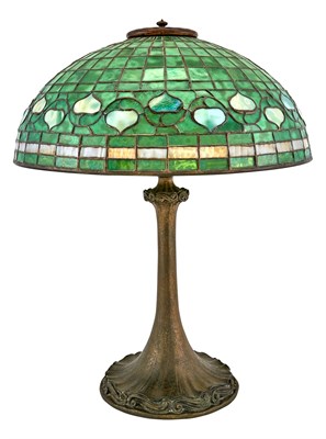 Lot 176 - Tiffany Studios Gilt-Bronze and Leaded Glass...