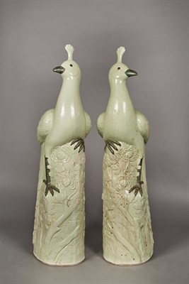Lot 185 - Pair of Chinese Celadon Glazed Porcelain...