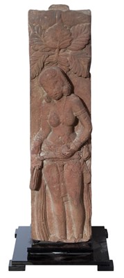 Lot 403 - Indian Red Sandstone Figure of a Woman Height...