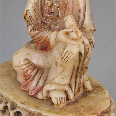 Lot 189 - Chinese Carved and Gilt Soapstone Figure of...