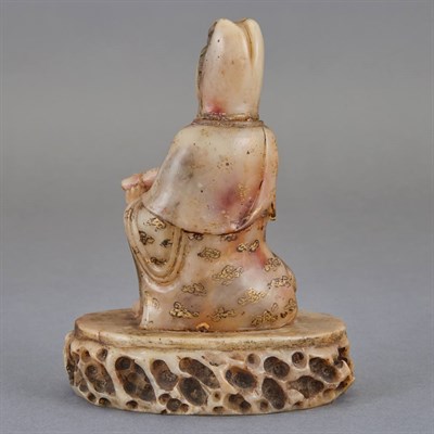 Lot 189 - Chinese Carved and Gilt Soapstone Figure of...