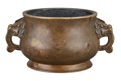 Lot 161 - Chinese Bronze Censer Of bombe form set on a...
