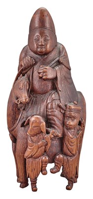Lot 122 - Chinese Bamboo Figural Group The carved...