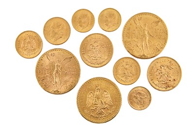 Lot 1141 - Mexico Gold Coin Group Selection of eleven...