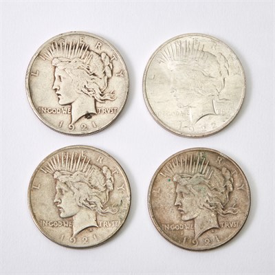 Lot 1175 - United States Peace Dollar Group Group of...