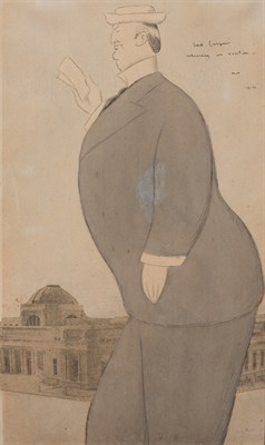 Lot 384 - BEERBOHM, MAX Lord Curzon delivering an...