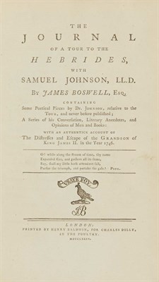 Lot 332 - BOSWELL, JAMES The Journal of a Tour to the...