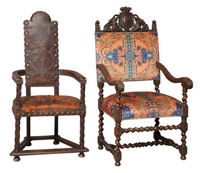 Lot 145 - Two Continental Baroque Style Armchairs