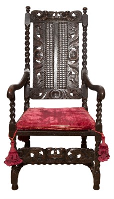 Lot 518 - Two Charles II Style Walnut Armchairs