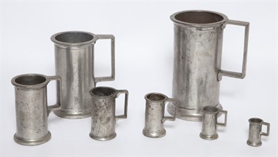 Lot 448 - Group of Seven Continental Pewter Graduated...