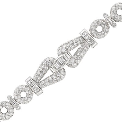 Lot 343 - Platinum and Diamond Bracelet