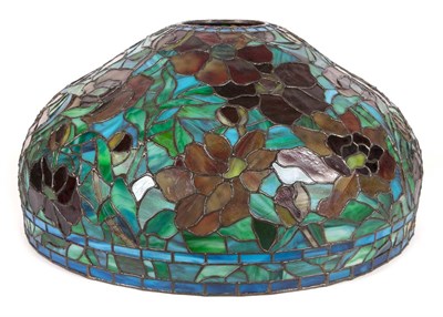 Lot 577 - Tiffany Style Floral Decorated Leaded Glass...