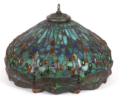 Lot 573 - Tiffany Style Leaded Glass Dragonfly Hanging...